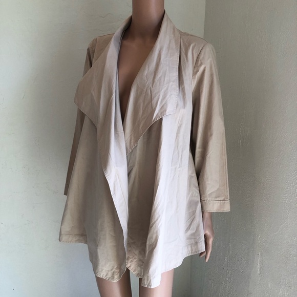 Lafayette 148 New York Tan Lightweight Beige Open Jacket Cardigan Women’s Size L - Picture 16 of 16